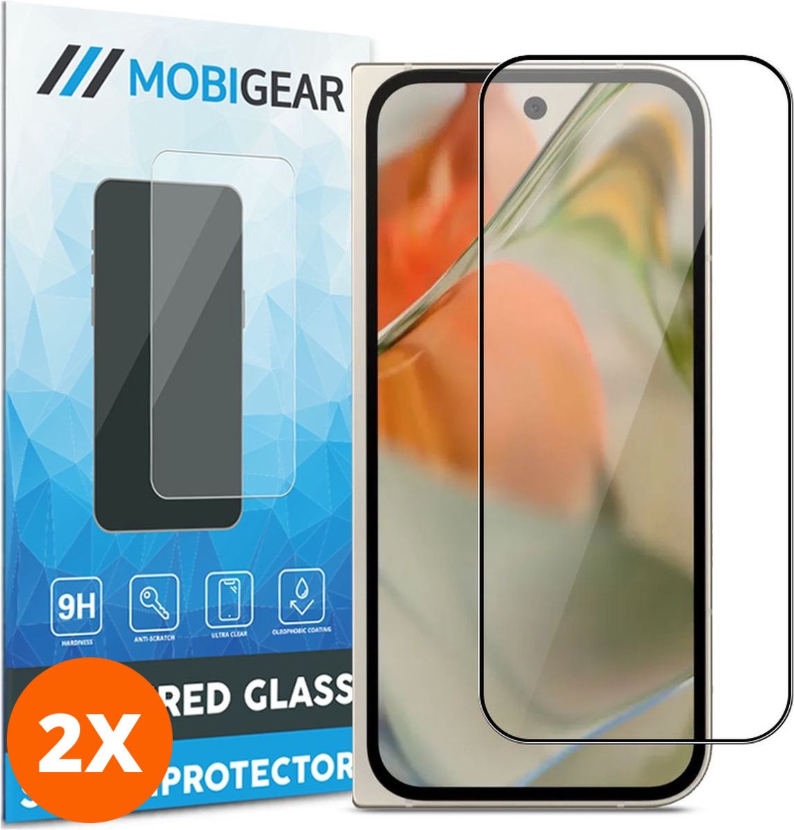 Mobigear Screenprotector geschikt voor Google Pixel 9 Pro Fold Glazen | Mobigear Premium Screenprotector - Case Friendly (2-Pack)