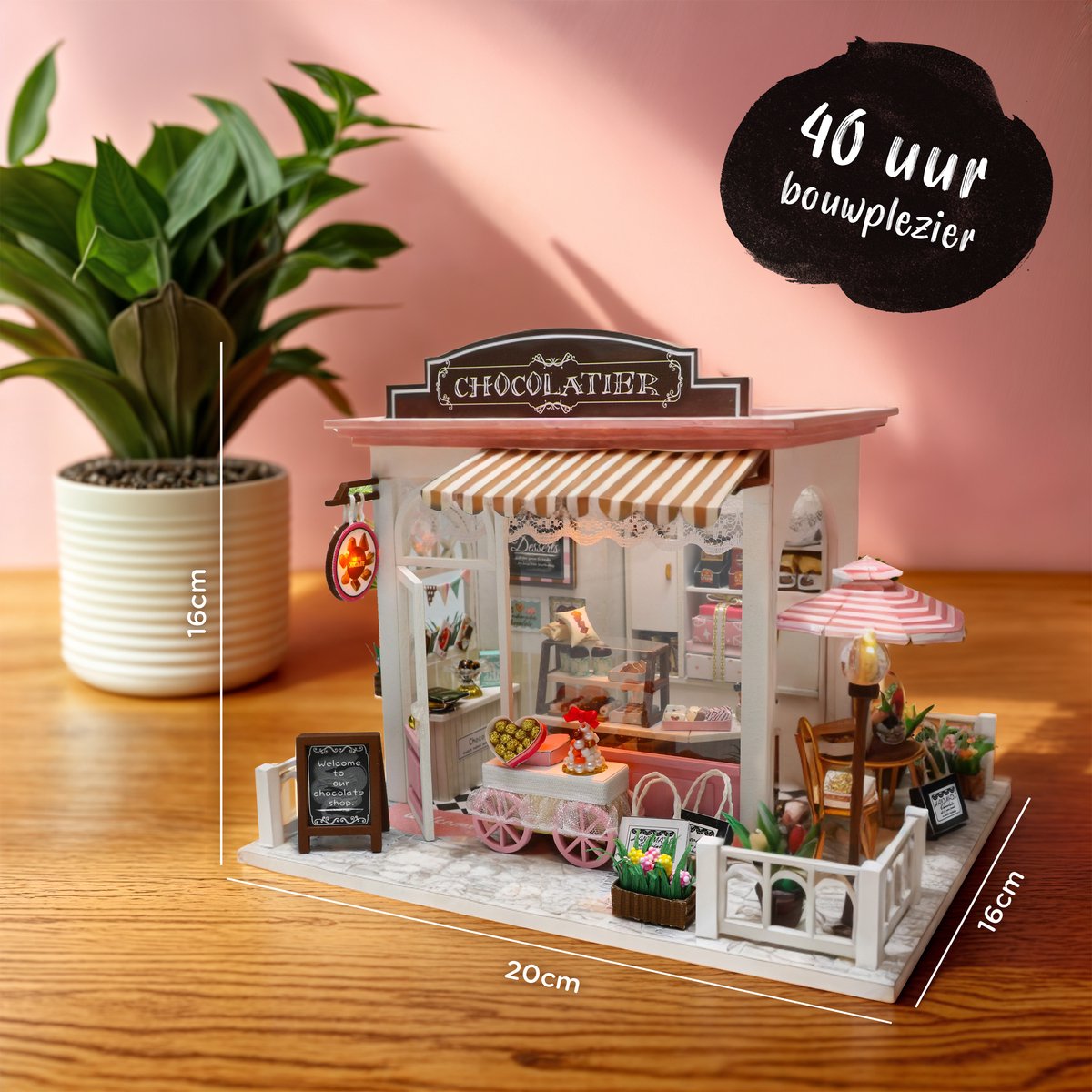 Modelbouwpakket Chocolatier - Volwassenen & Kinderen - DIY - Hobby - Knutselen - Poppenhuis - Doll House - Crafts&Co — afbeelding 4