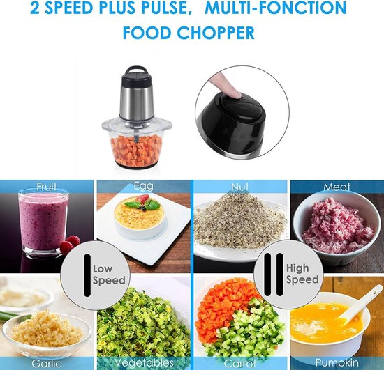 Royalty Line - Hachoir multifonctionnel - 300W - Hachoir électrique - 1.2l