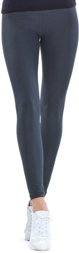 Grijze sportlegging, staand, voorkant.
