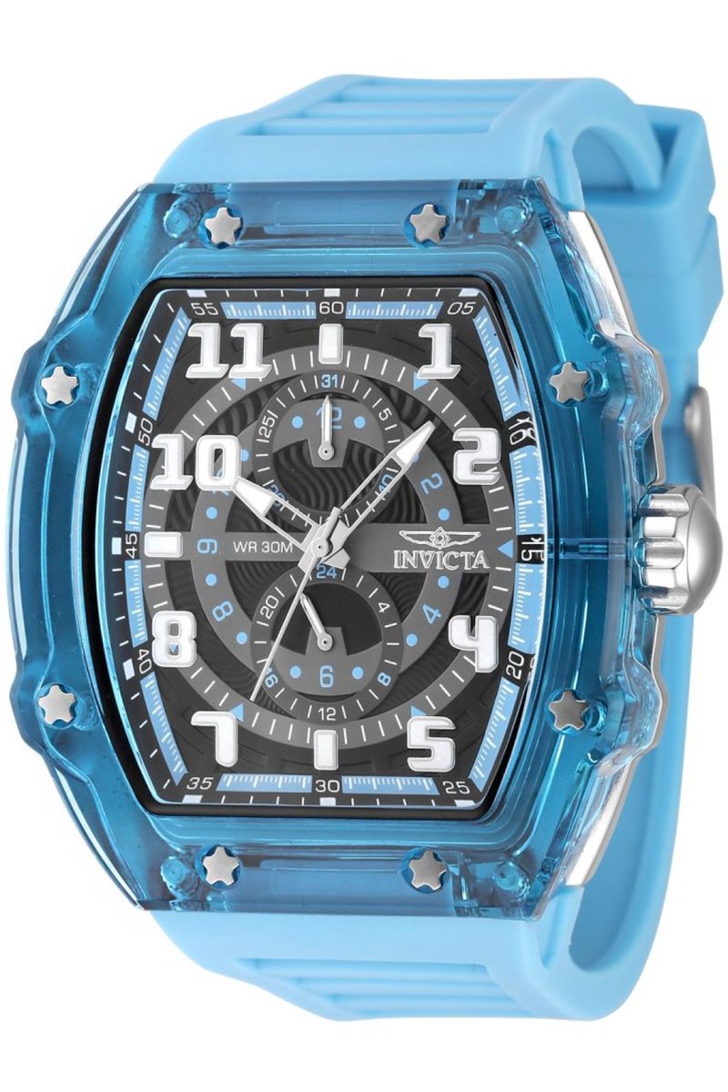 Invicta Racing 48444 Heren Horloge - Waterdicht - Analoog - Quartz Uurwerk - Plastic met zwarte Wijzerplaat - 48mm