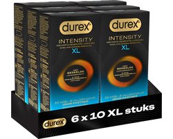 Durex Intensity Condooms XL - Nieuwste generatie ultradunne, latexvrije condooms voor mannen – Gedeelde lichaamswarmte - 6 x 10 stuks - Voordeelverpakking