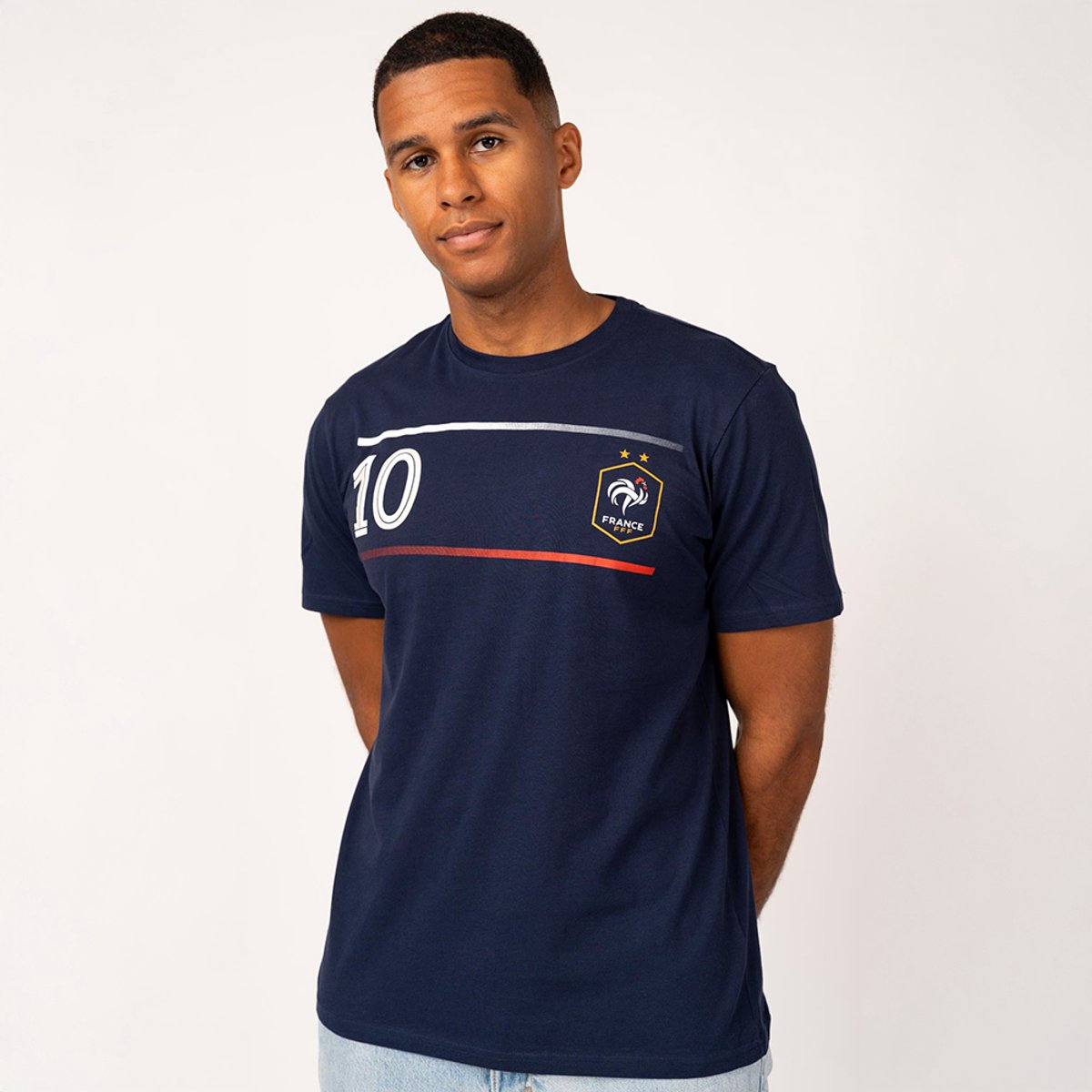 Frankrijk Kylian Mbappé stripe t-shirt Heren