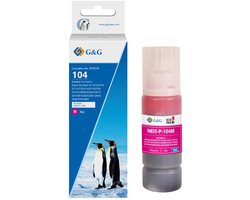 G&G 104 XL Inkt Geschikt voor Epson 104 EcoTank Inktflessen -Magenta - Hoge Capaciteit