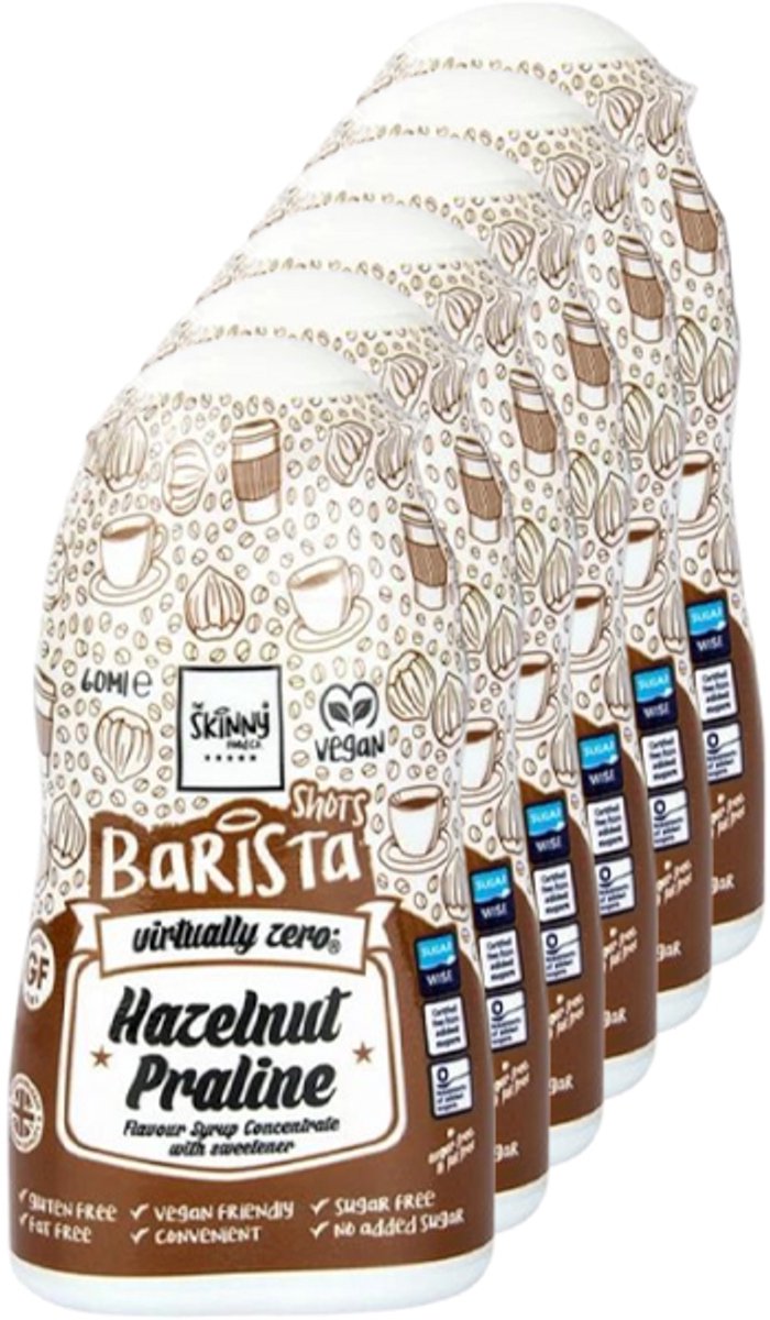 Skinny Food Co | Sugar Free Barista Shot | Hazelnut Praline | 6 stuks | 6 x 60 ml