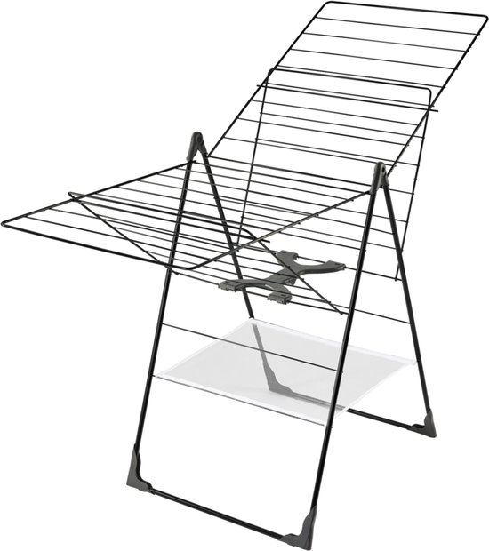 Zwart Classic 250 Flex droogrek met een witte onderplaat, op zwarte achtergrond.