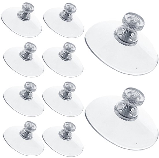 Zuignap met schroefdraad - Transparante Zuignap 50mm - 10 Stuks - M4 x 10 mm