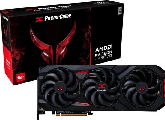 Powercolor Red Devil AMD Radeon RX 9070 - Videokaart 16 GB GDDR6 - PCI Express 5.0 x16 - 1x HDMI, 3x DisplayPort
