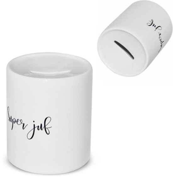 Akyol - super juf Spaarpot - Juf - cadeau juf - cadeau - bedankje juf - juffendag - lerares - 350 ML inhoud