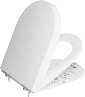 Bol.com DERW Max Toiletbril D-vorm - WC-brill Softclose met deksel - Belastbaar tot 150 kg - Easy Clean functie - Wit aanbieding