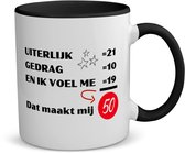 Akyol - Cadeau 50 ans Sarah et Abraham - tasse à café - tasse à thé - noir - Hourra 50 ans - cadeau 50 ans - anniversaire homme et femme - avec impression - - texte drôle - anniversaire - anniversaire - - contenu 350 ML