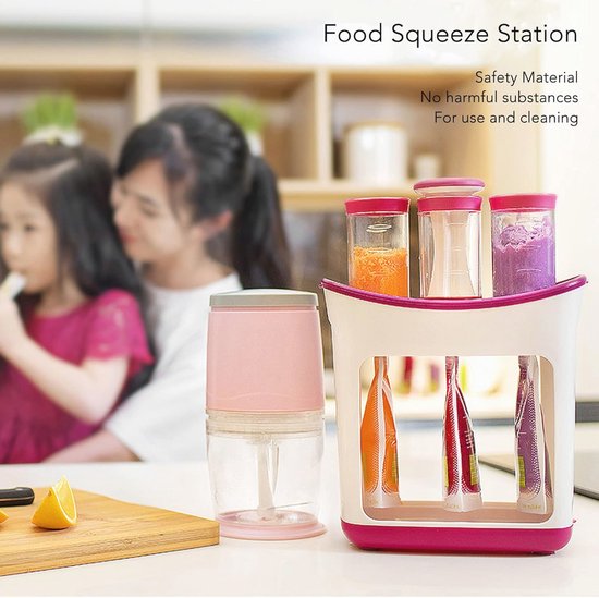 Voedselpers voor Babyvoeding met Opbergtassen - Handige Squeeze Station voor Zelfgemaakte Puree — afbeelding 2