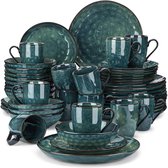 vancasso Takaki 16-delig porseleinen tafelservies, met elk 4 platte borden 27 cm, dessertborden 21,5 cm, mueslikommen 15,2 cm en koffiebeker 380 ml