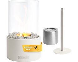 Saroda Tafelhaard - Wit - Sfeerhaard - Binnen & Buiten - Bio-Ethanol - Bijverwarming