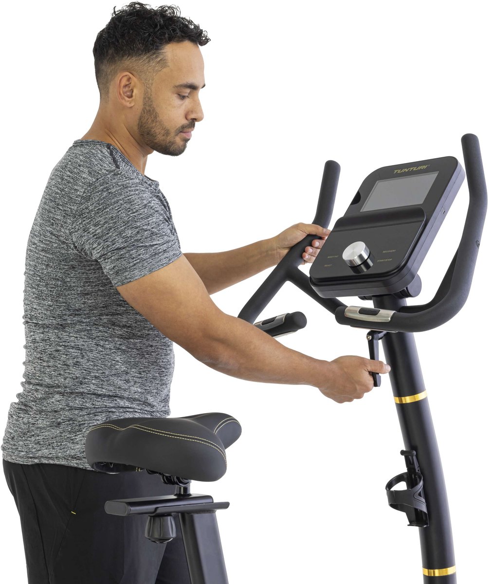 Afbeelding 2 van Tunturi Centuri E100 Hometrainer - Ergometer - Bluetooth AI monitor - fitnessfiets met 48 weerstanden- Comfort plus zadel - Multigrip stuur