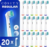 Cosity - 20x Opzetborstels compatibel met Oral-B en Braun - Brievenbusverpakking - Wit