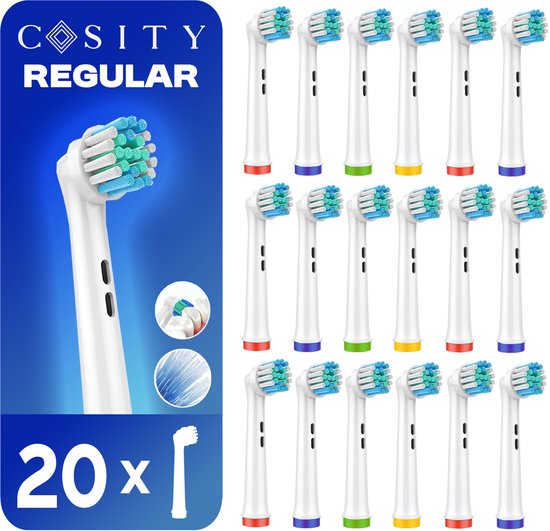 Cosity - 20x Têtes de brosse pour Oral-B et Braun - Blanc