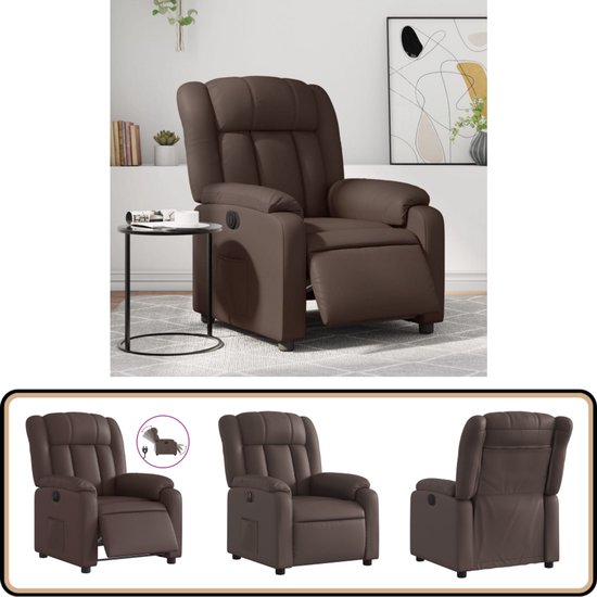 VidaXL Kuipstoel in Bruin Kunstleer - Relaxfauteuil, Leesstoel, Lounge