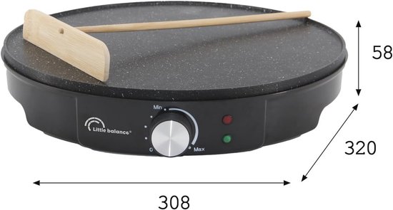 Elektrische Pannenkoekenpan met Instelbare Thermostaat - PFAS-vrij, 1200W, Zwart — afbeelding 2