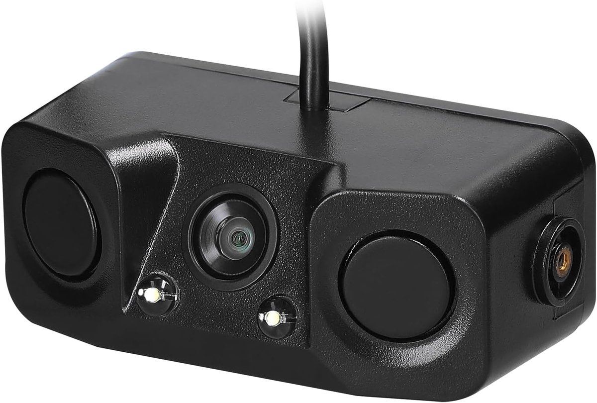 3-in-1 HD Achteruitrijcamera met Radarsensoren en Zoemer - Waterdichte Videoachteruitrijcamera voor Auto
