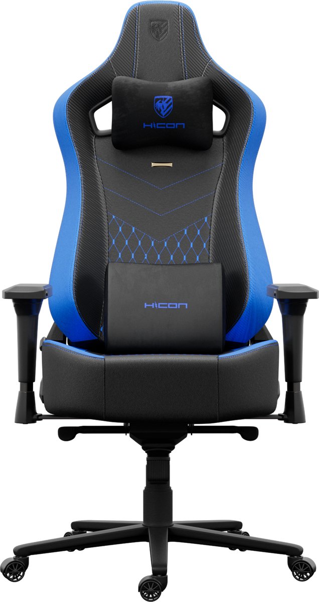 HICON Ergonomische Bureaustoel - Legend Serie Armonia - Kunstleren - Directiestoel met 4D Armleuningen & Verstelbare Lendensteun - Blauw
