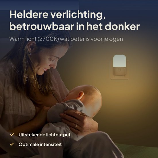 Dimbaar babynachtlampje met zachte LED-verlichting, Plug-in van Lunoo — afbeelding 5
