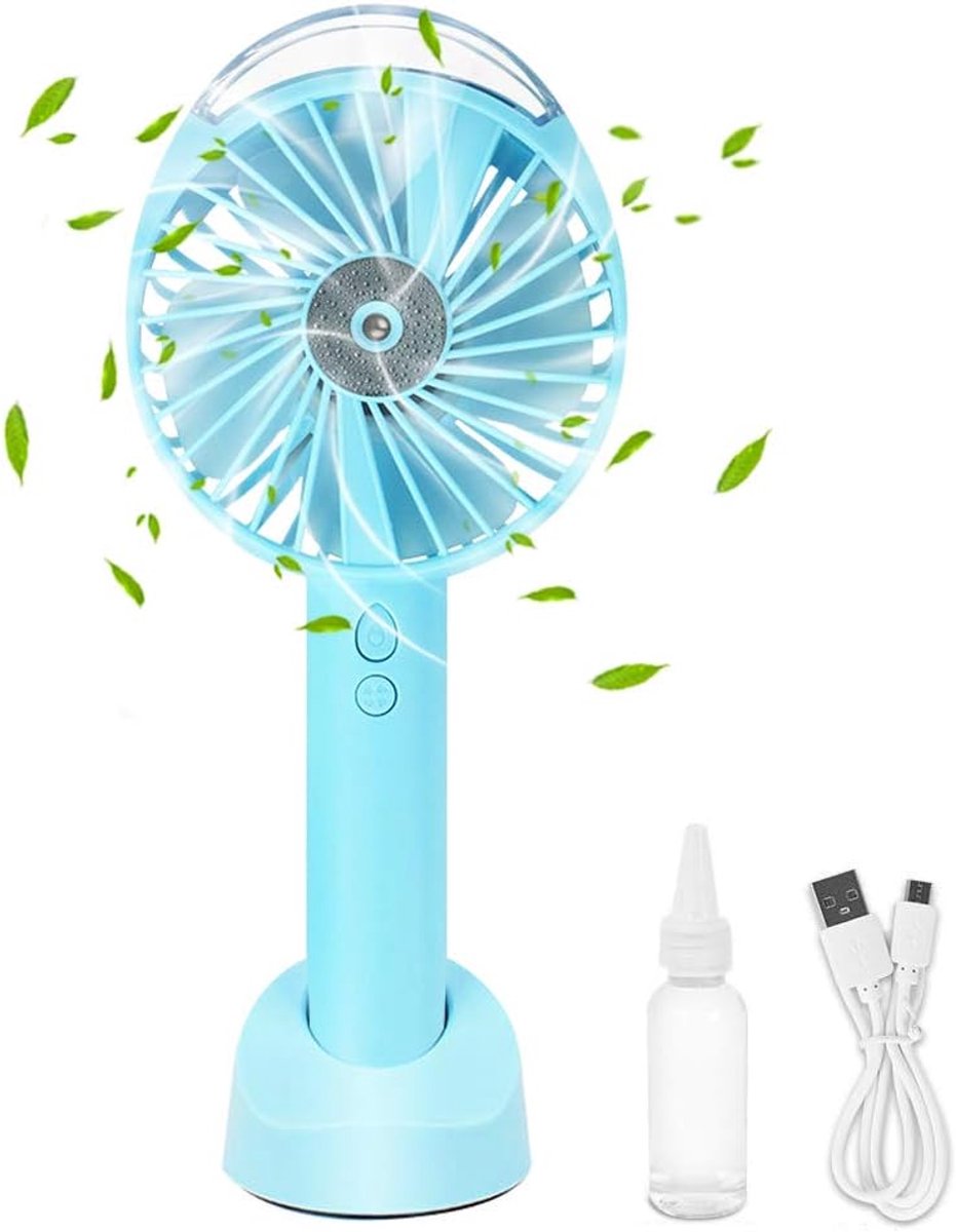 Draagbare Handventilator met Mistfunctie - Stil en USB Oplaadbaar - Kleine Ventilator voor Persoonlijk Gebruik