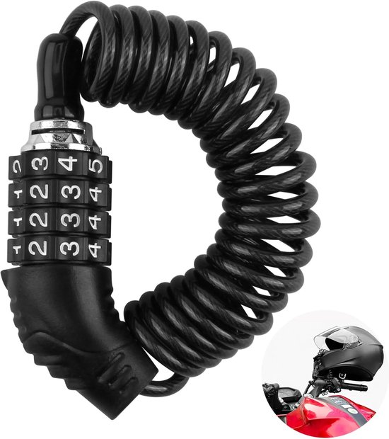 Antivol à Combinaison Vélo 120cm 12mm - Haute Sécurité Avec Support - Code 4 Chiffres
