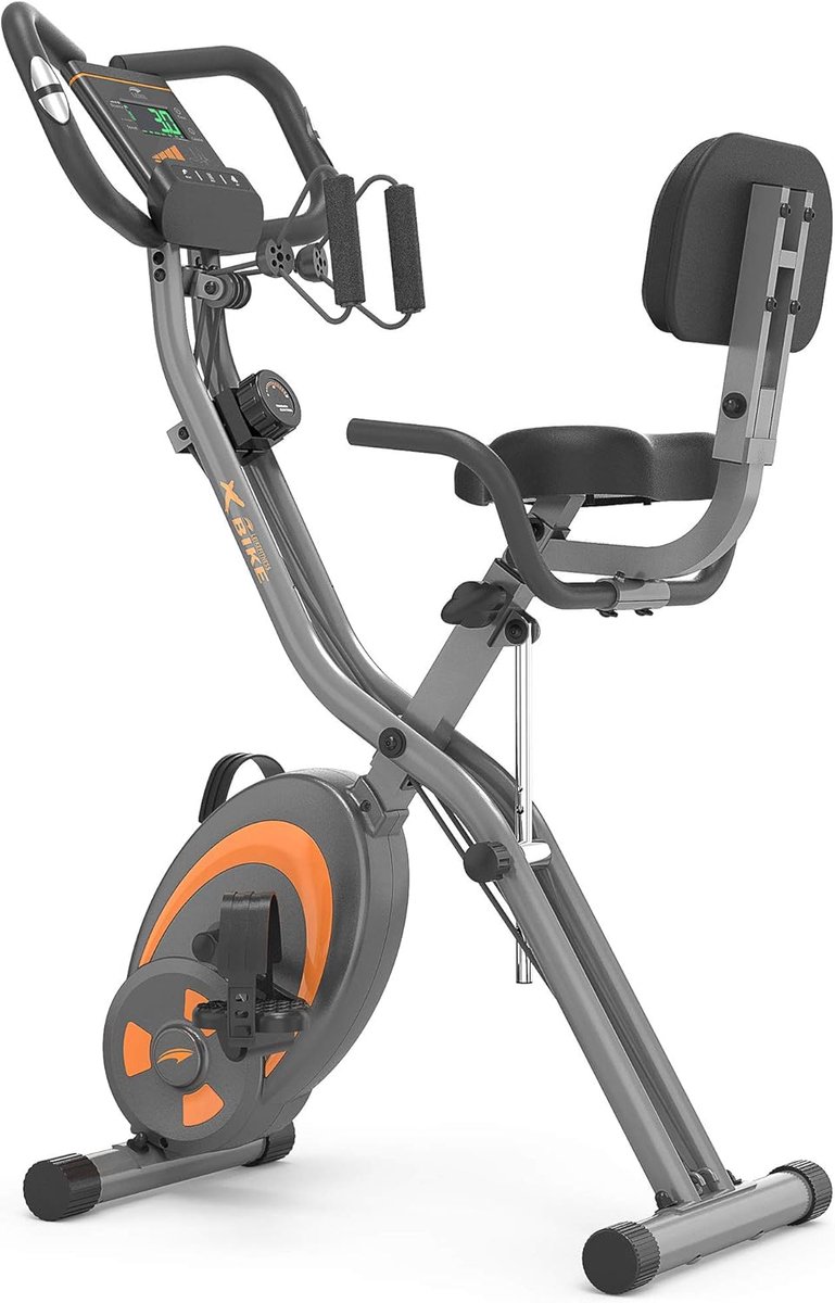 Inklapbare Fietstrainer voor Thuis - Multifunctionele Ergometer met Hartslagmeter en 12 Weerstandsniveaus