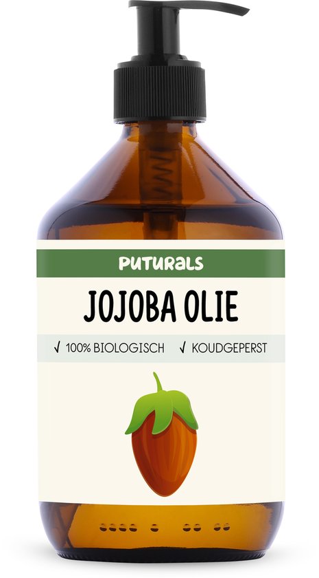 Puturals Jojoba Olie 100% Biologisch - 500ml - Koudgeperst en Puur - Jojoba Olie voor Haar, Huid en Gezicht - Jojoba Oil rijk aan Vitamine E