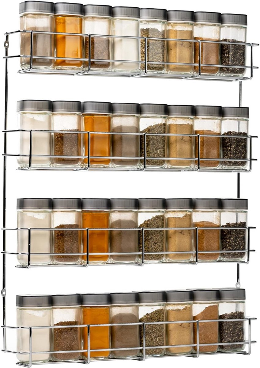 ApexArte® Kruidenrek Ophangbaar - Kruidenpotjes Lade Organizer - Kruidenrekken - RVS