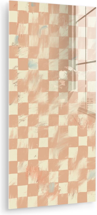 MuchoWow® Peinture sur verre 40x80 cm - Peinture sur verre acrylique - Beige - Motifs - Moderne - Photo sur verre - Peintures