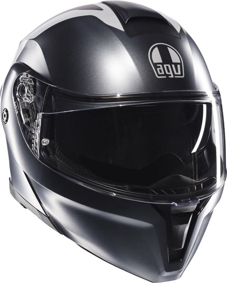 AGV Streetmodular systeemhelm Resia mat grijs zilver rood XL