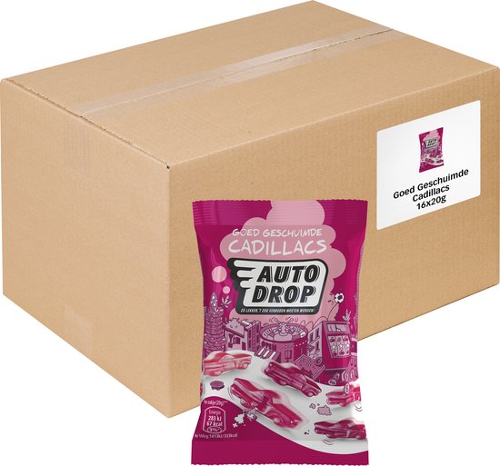 Autodrop - Snoep - Goed Geschuimde Cadillacs - 16 zakjes - 20 gram | bol