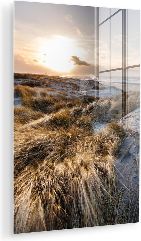 MuchoWow® Peinture sur verre 80x120 cm - Peinture sur verre acrylique - Plage - Mer - Scheveningen - Nederland - Photo sur verre - Peintures