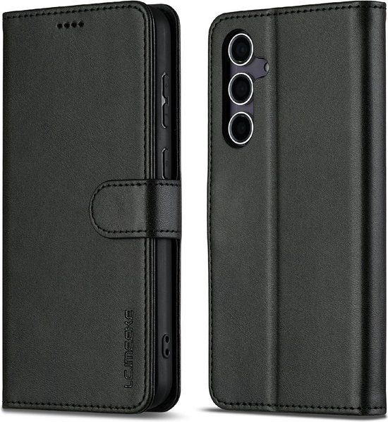 LC.IMEEKE Case - Convient pour Samsung Galaxy S25 Case - LC.IMEEKE Luxe Book Case - Zwart