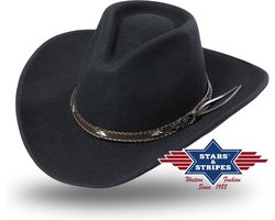 Western hoed Stars&Stripes DALLAS Black L