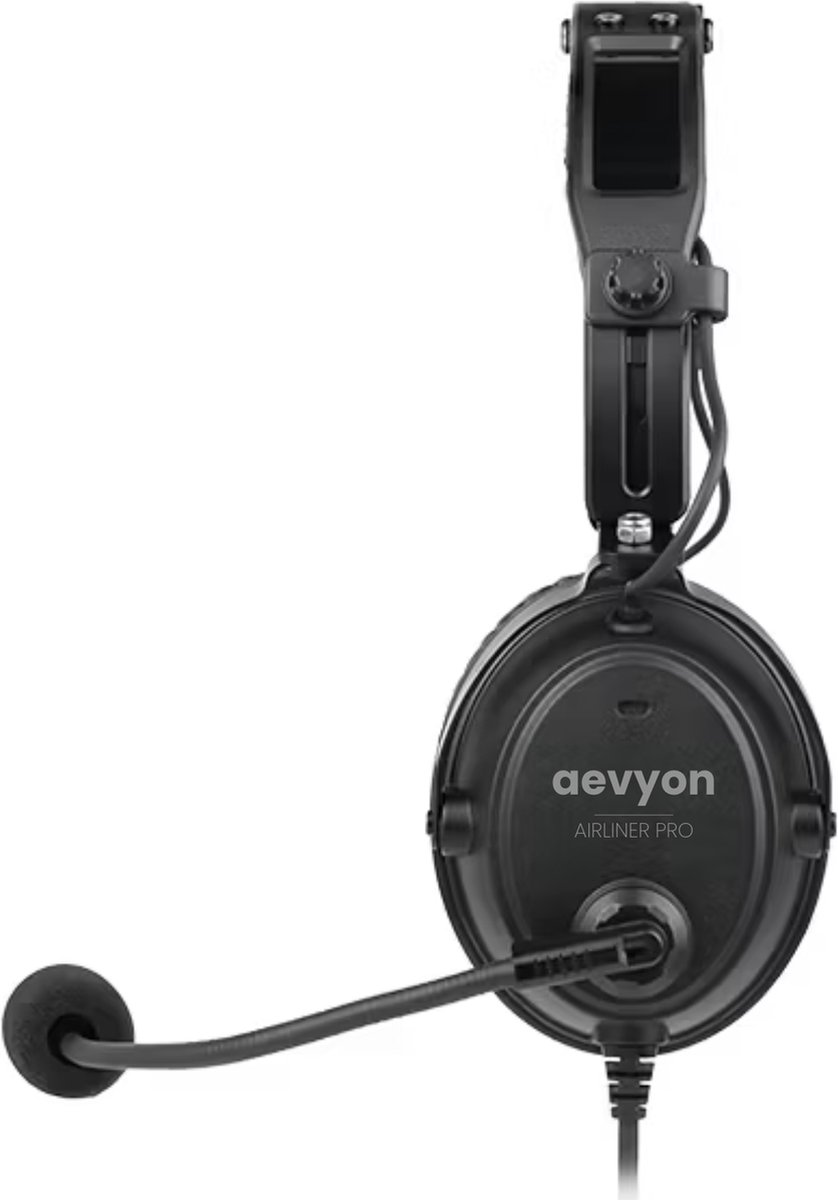 AEVYON SkySonic+ ANR Actieve Noise Cancelling PilotenHeadset GA plug Bluetooth Zwart