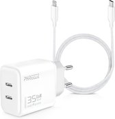 Chargeur Double USB-C 35W + Câble Lightning USB-C 3m - iPhone iPad - Noir