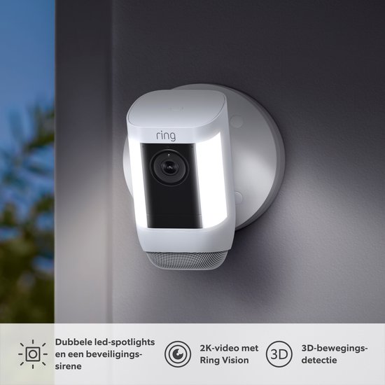 Ring Spotlight Cam Pro - Bedraad - Beveiligingscamera - 2k video - Wit van Ring — afbeelding 3