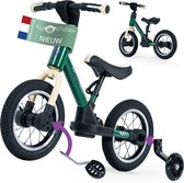 Bol.com Kidcruiser Loopfiets 2+ jaar - 3-in-1 – Loop- Step- & Trapfiets – Donker groen – Modulair Design aanbieding