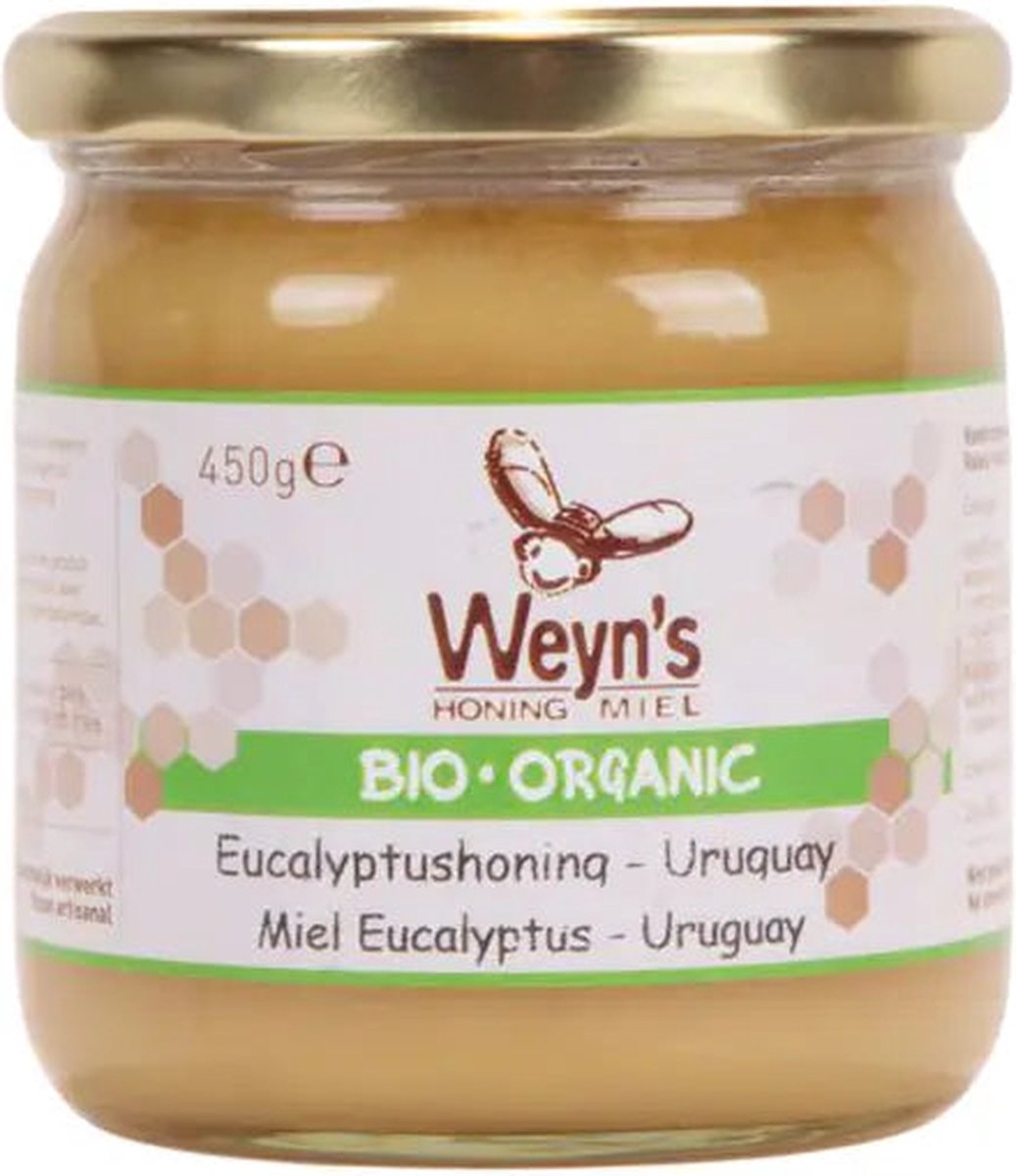 Biologische Eucalyptushoning 450 g Uruguay Weyn's (crème)
