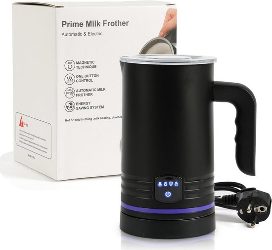 WLC Elektrische Melkopschuimer - 4-in-1 - 430 ML - Melkschuimer - Warm/Koud Opschuimen - Mat - Zwart