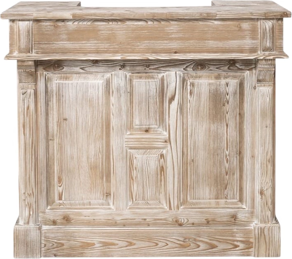 Massief houten landelijke balie/bar/toonbank in whitewash rustiek - 120 cm