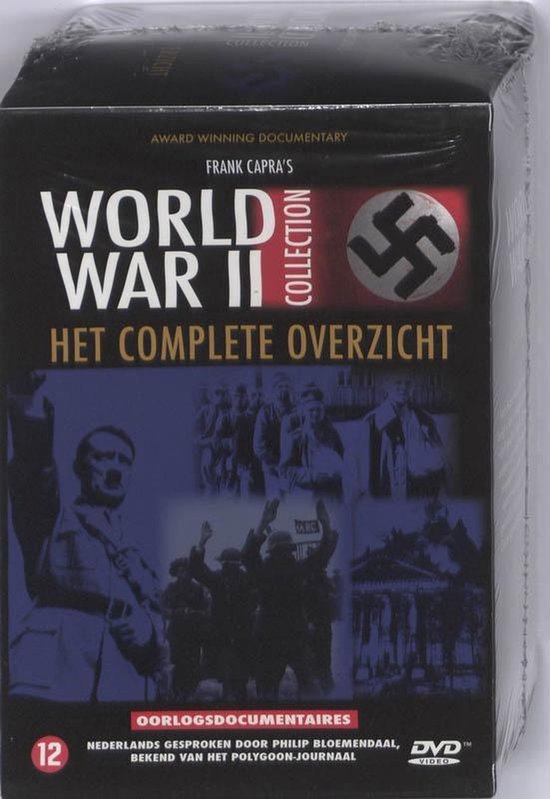 DVD-hoes met de titel World War II Collection - Het Complete Overzicht en een swastika-symbool.