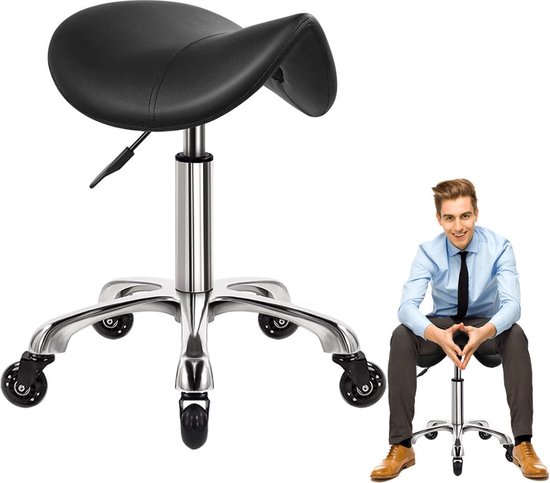Zadelkruk op Wielen - Kapperskruk Ergonomisch - Tabouret