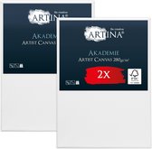 Artina Akademie – Set de 2 Toiles 50x80 cm – Châssis en Bois FSC® – Toile Blanche 100 % Katoen – 280 g/m²147