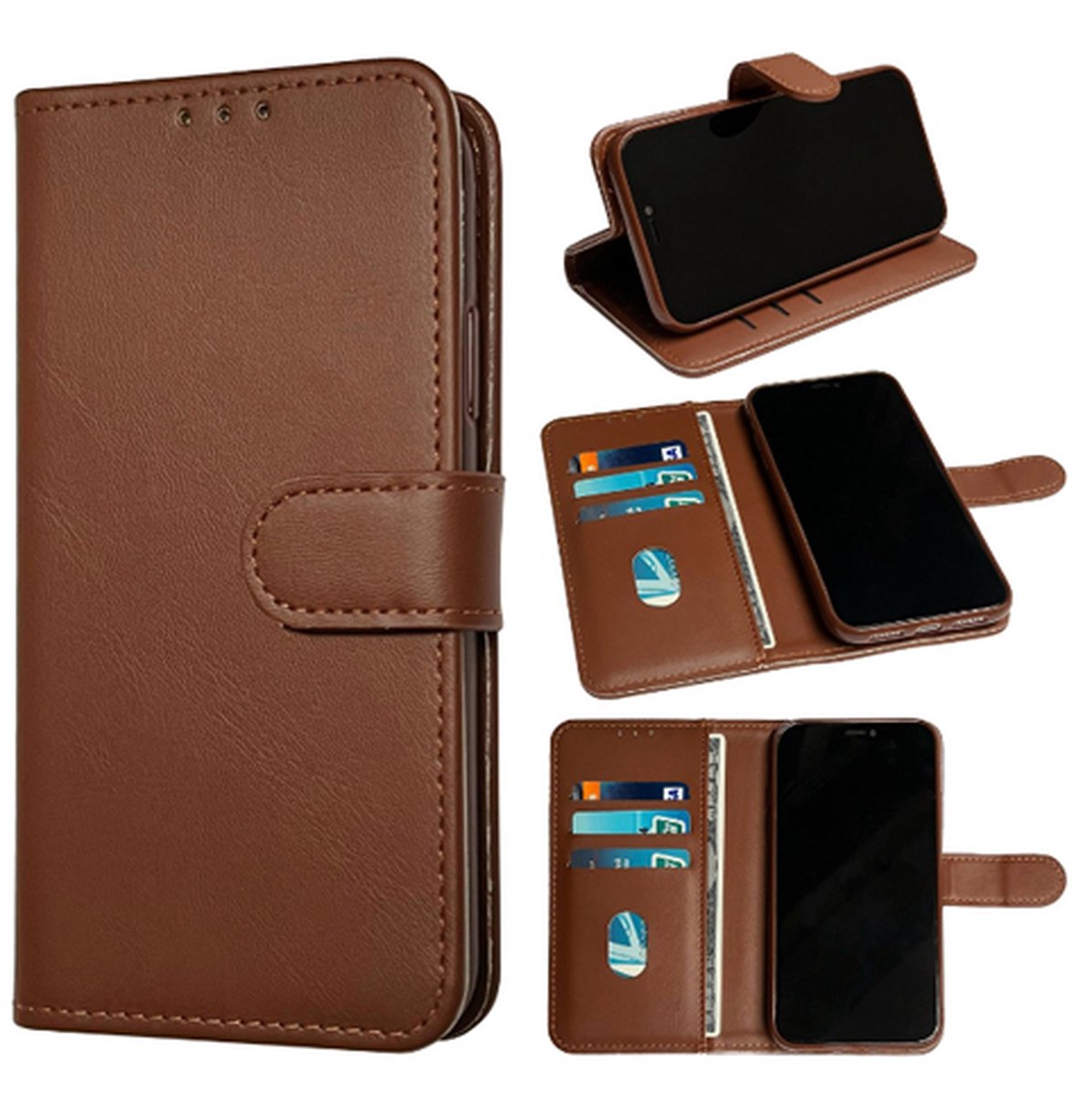 Telefoonhoesje Geschikt voor Samsung S23 FE Fashion Bookcase - Bruin - Ruimte voor 3 pasjes