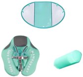 Bol.com Mambobaby - Baby drijfband met schaduwscherm - Baby float - Zwemtrainer - Niet opblaasbaar - Groen aanbieding