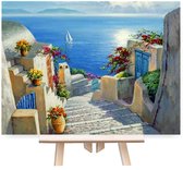 Schilderen Op Nummer Volwassenen - Do It Yourself Paintings - Yamas! - Griekenland - Bloemen en planten - Water - 40x50 cm
